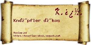 Knöpfler Ákos névjegykártya